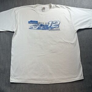 Ryan Newman NASCAR T Shirt Mens 2XL White Alltel Racing Graphic Tee Y2K